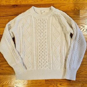 Crewcuts Cream Cable Knit Sweater Cotton Size L 10/12